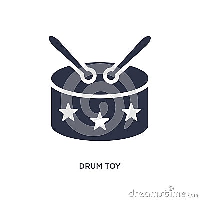 drum toy icon on white background. Simple element illustration from toys concept Vector Illustration