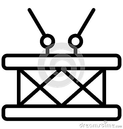 Drumbeat Isolated Line Vector Icon that can be easily modified or edited. Vector Illustration