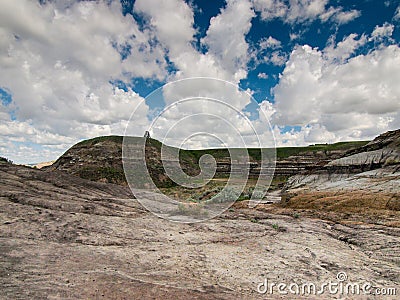 Drumheller, AB, landscape showing abandoned mining tower Stock Photo