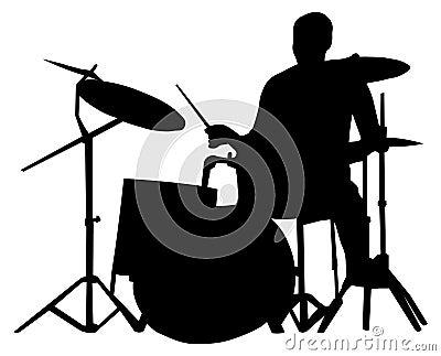 Drummer silhouette Stock Photo