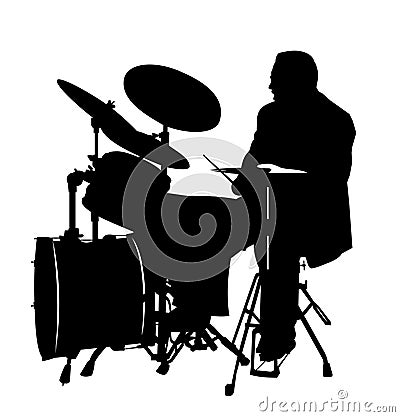 Drummer silhouette Vector Illustration