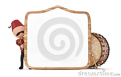 Drummer with wooden frame Stock Photo