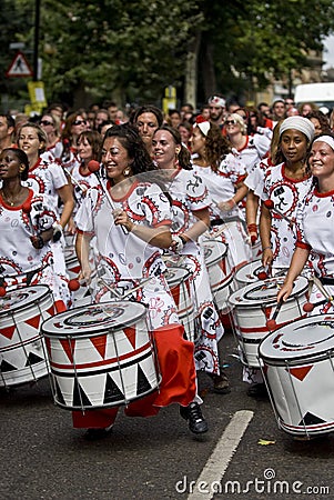 Drummers from Batala Banda de Percussao Editorial Stock Photo