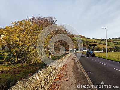 Drumnadrochit, United Kingdom - 21 OCTOBER 2019 : Peaceful morning view in the village during autumn season. Editorial Stock Photo
