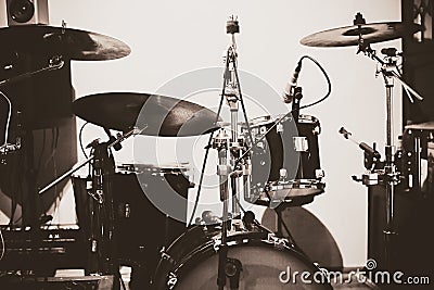 Drums and Mics Stock Photo