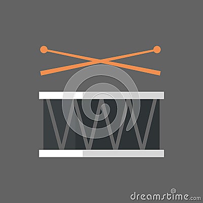 Drums With Stick Icon Handle Music Instruments Vector Illustration