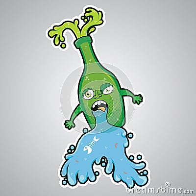 Drunk bottle illustration Vector Illustration