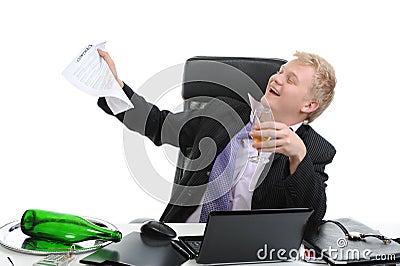 Drunk businessman Stock Photo