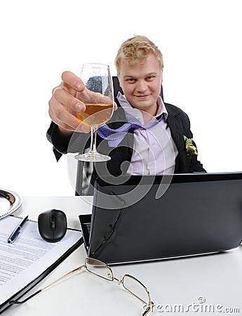 Drunk businessman Stock Photo