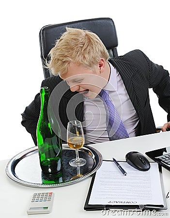 Drunk businessman Stock Photo