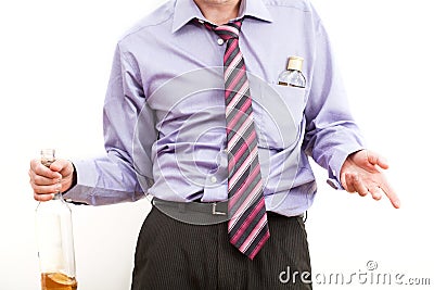 Drunk businessman with alcohol problem Stock Photo