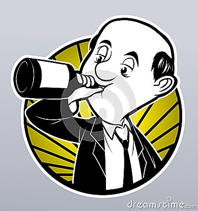 Drunk businessman Vector Illustration