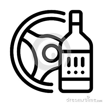 Drunk driving icon vector outline illustration Vector Illustration