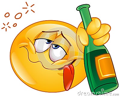 Drunk emoticon Vector Illustration