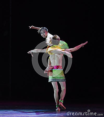 Drunk Heart-Tree wrapped rattan-The national folk dance Editorial Stock Photo