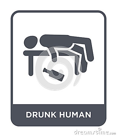 drunk human icon in trendy design style. drunk human icon isolated on white background. drunk human vector icon simple and modern Vector Illustration