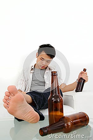 Drunk man Stock Photo