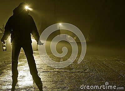 Drunk Man in Street Stock Photo