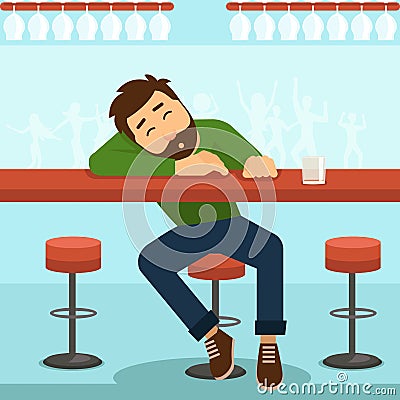 Drunk man vector illustration Vector Illustration