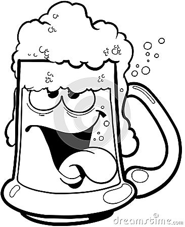 Drunk mug of beer cartoon Vector Clipart Vector Illustration