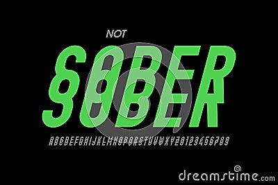 Drunk style font Vector Illustration