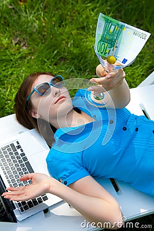 Drunk woman Stock Photo