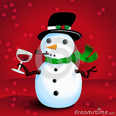 Drunken Snowman Stock Photo