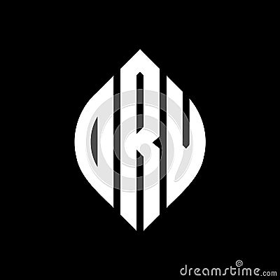 DRV circle letter logo design with circle and ellipse shape. DRV ellipse letters with typographic style. The three initials form a Vector Illustration