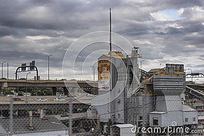 Driving the Freeway through Boston Massachusetts, USA Editorial Stock Photo