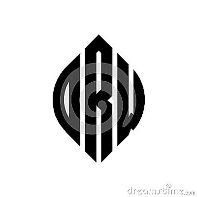 DRW circle letter logo design with circle and ellipse shape. DRW ellipse letters with typographic style. The three initials form a Vector Illustration