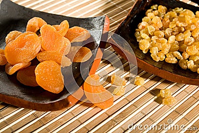 Dry apricot and sultana Stock Photo