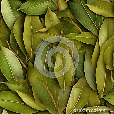 Dry Bay Leaves Pattern, Laurel Leaf Texture, Natural Spicy Bayleaf Background, Fragrant Ingredient Stock Photo