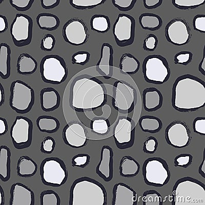 Dry Brush Stone Grey Seamless Pattern Vector Illustration