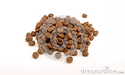 Dry cat or dog food in kibble form Stock Photo