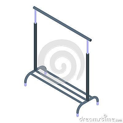 Dry cleaning clothes hanger stand icon, isometric style Vector Illustration