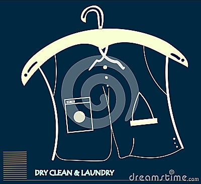 Dry cleaning service concept art Vector Illustration