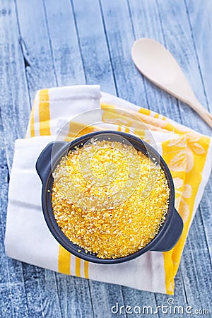 Dry corn porridge Stock Photo