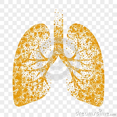 Dry cough vector icon, lungs, cold dry cough. Bronchitis mucolytic remedy Vector Illustration