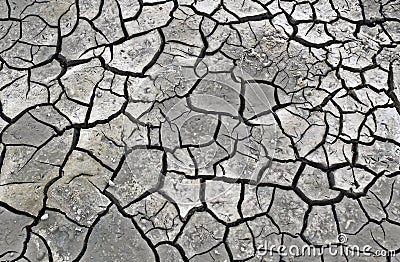 Dry cracked earth, Desert Drought, Lack of rain and in general of prolonged humidity Stock Photo