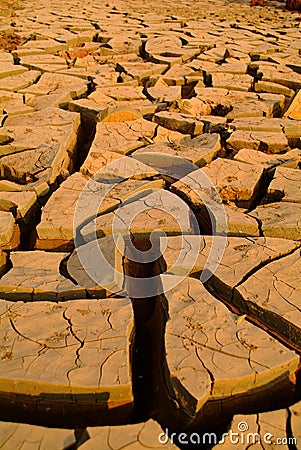 Dry cracked earth - Desert Stock Photo