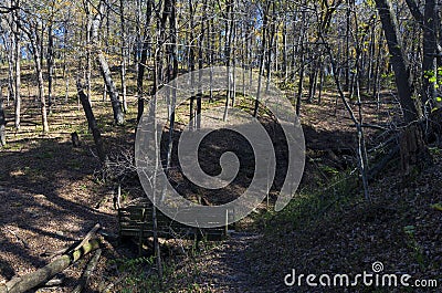 Dry Creek and Bridge in Wyalusing Stock Photo