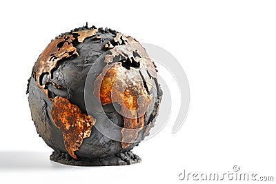 Dry Dead Planet Earth Isolated Stock Photo