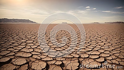 A dry and drought land due to lack of rain Stock Photo