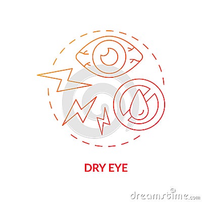 Dry eye gradient concept icon Vector Illustration