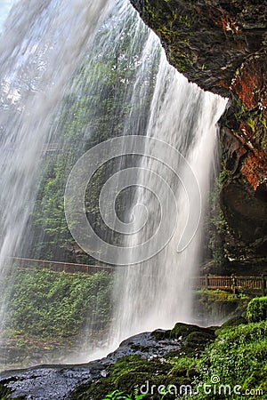 Dry Falls in the Nantahala National Forest, North Carolina. Stock Photo