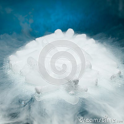 Dry ice with vapor Stock Photo