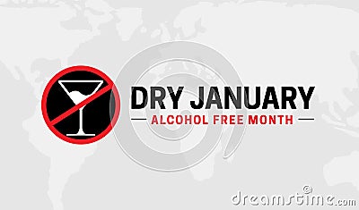 Dry January Background Illustration Banner Vector Illustration