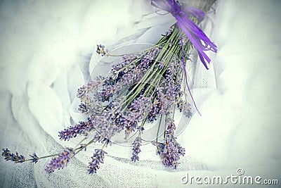 Dry lavender bouquet - dried lavender flower Stock Photo