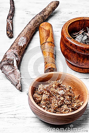 Dry medicinal herb Stock Photo