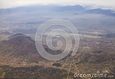 Landscape view of mountain of Hindustan and Kabul at Afghanistan area Stock Photo
